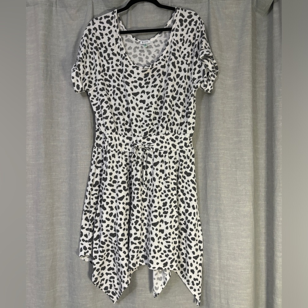 Susma Black and White Animal Print Cotton Dress